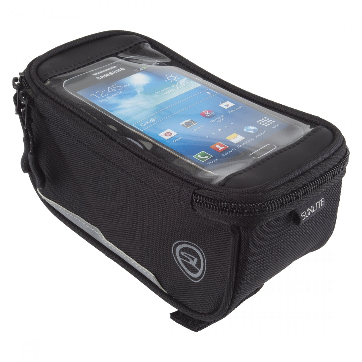 BAG SUNLT TOP TUBE BENTO BOX LG w/PHONE WINDOW BK (P)