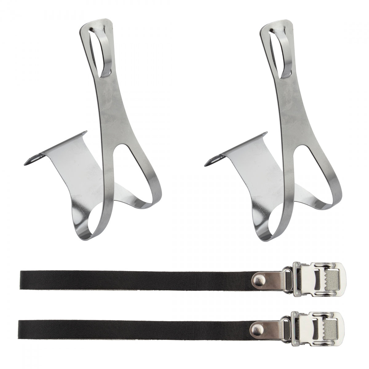 TOE CLIPS SUNLT RD STL w/LTHR STRP CP XL